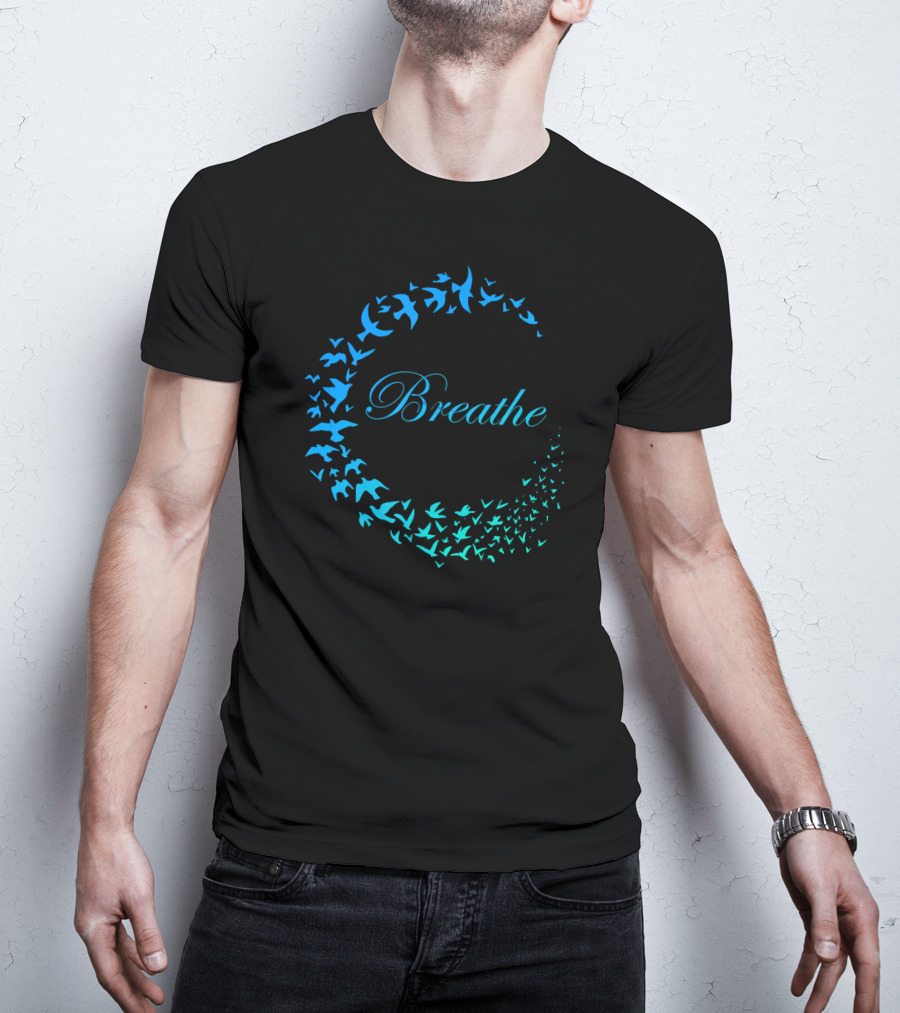 Breathe Inhale Exhale Take Flight Bird Circle T-Shirt