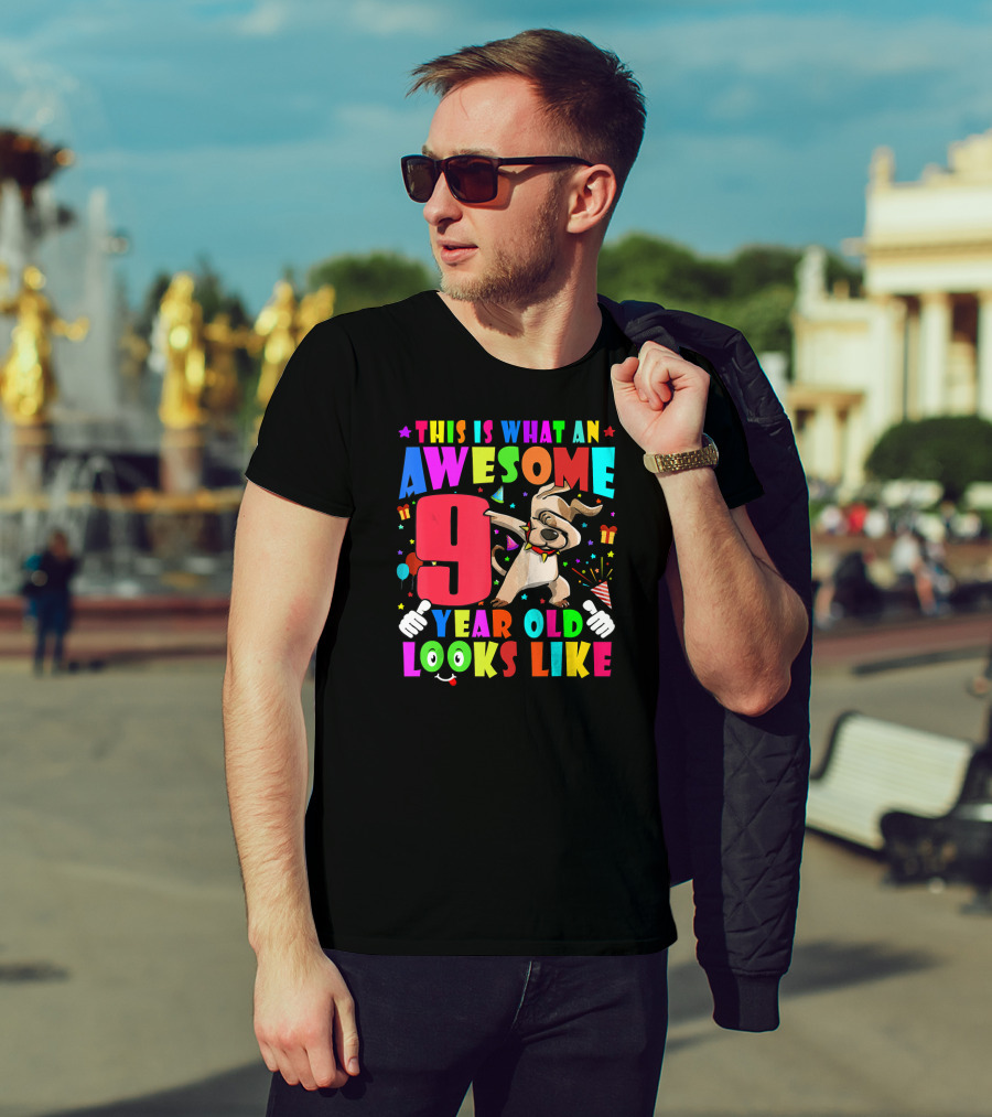 This Is What An Awesome 9 Year Old Looks Like Dabbing Dog 2011 Birthday T-Shirt