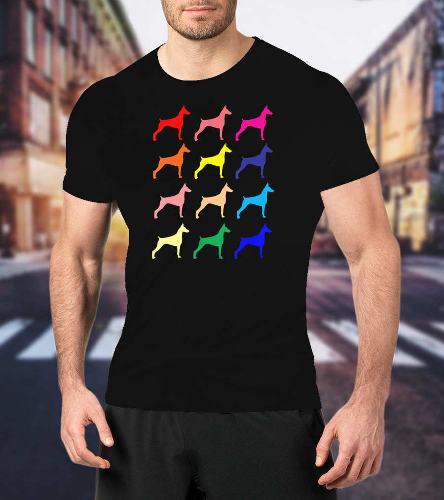 Doberman Pinscher Dog Lovers Colorful Pop T-Shirt