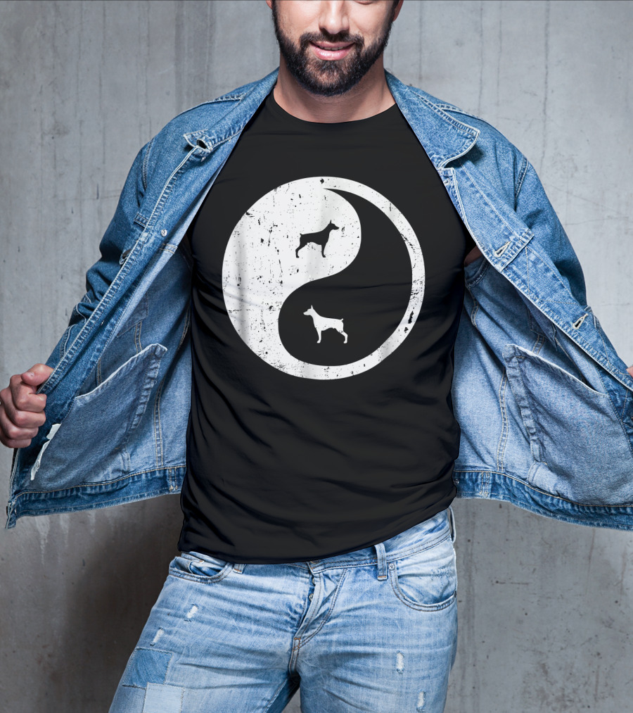 Doberman Pinscher Yin Yang Symbol With Doberman T-Shirt