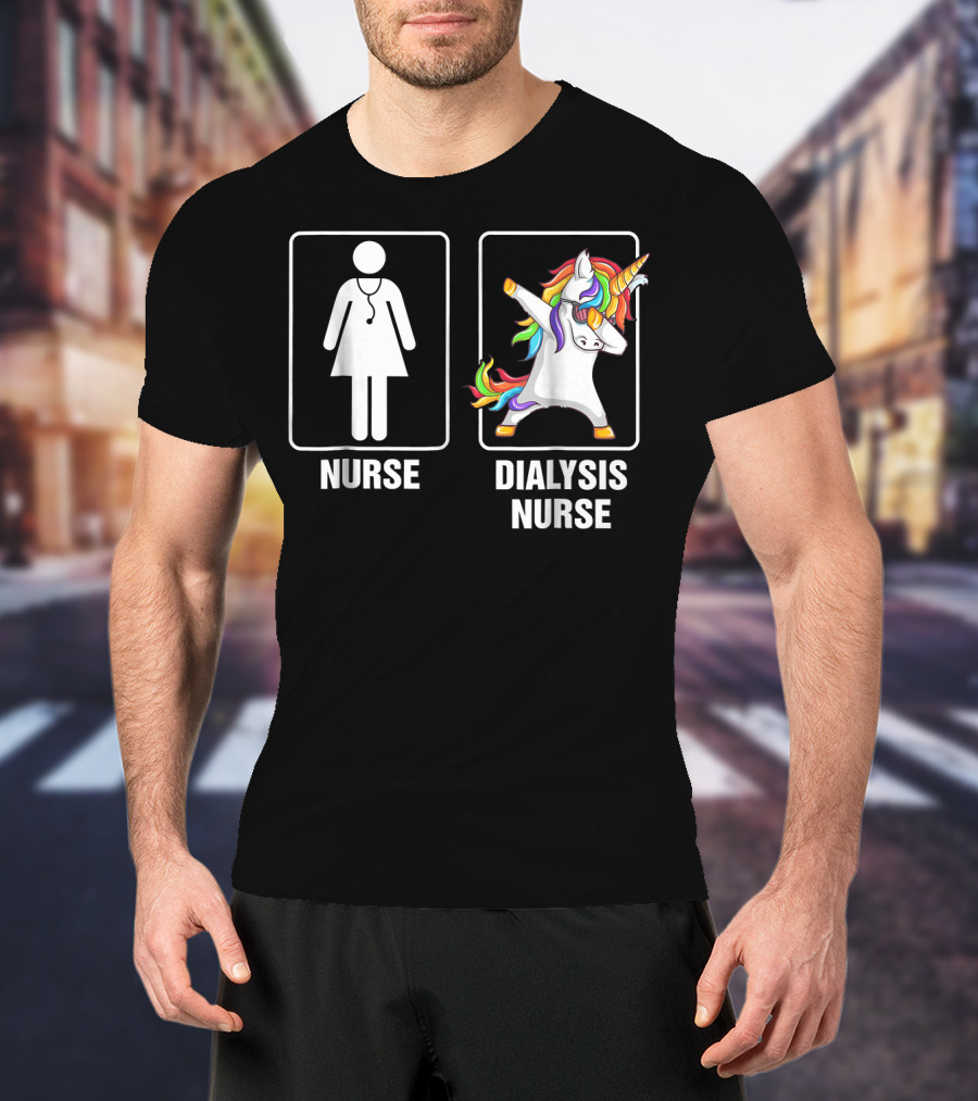 Nurse Dialysis Nurse Dabbing Unicorn T-Shirt