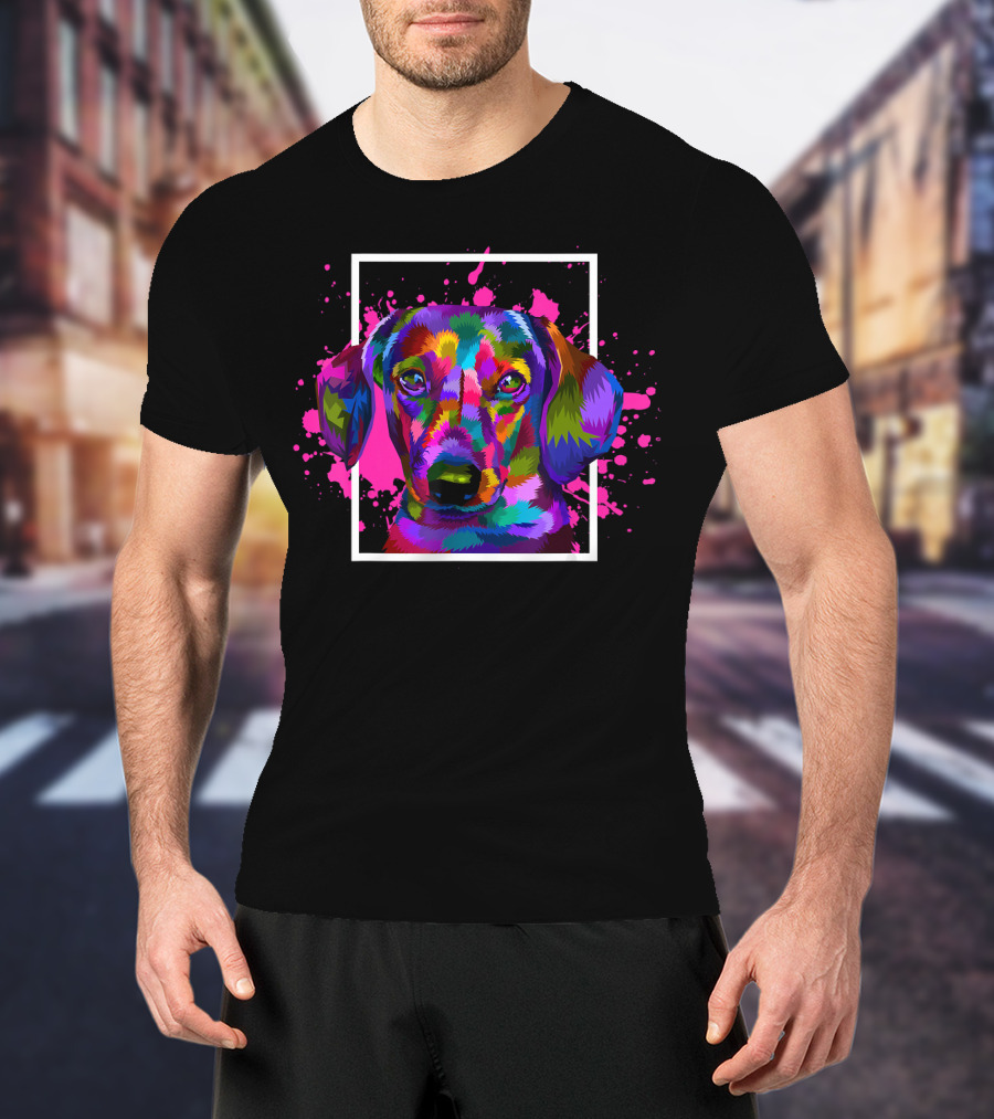 Colorful Dog Animal Lover Pet Dog Breed Dac T-Shirt