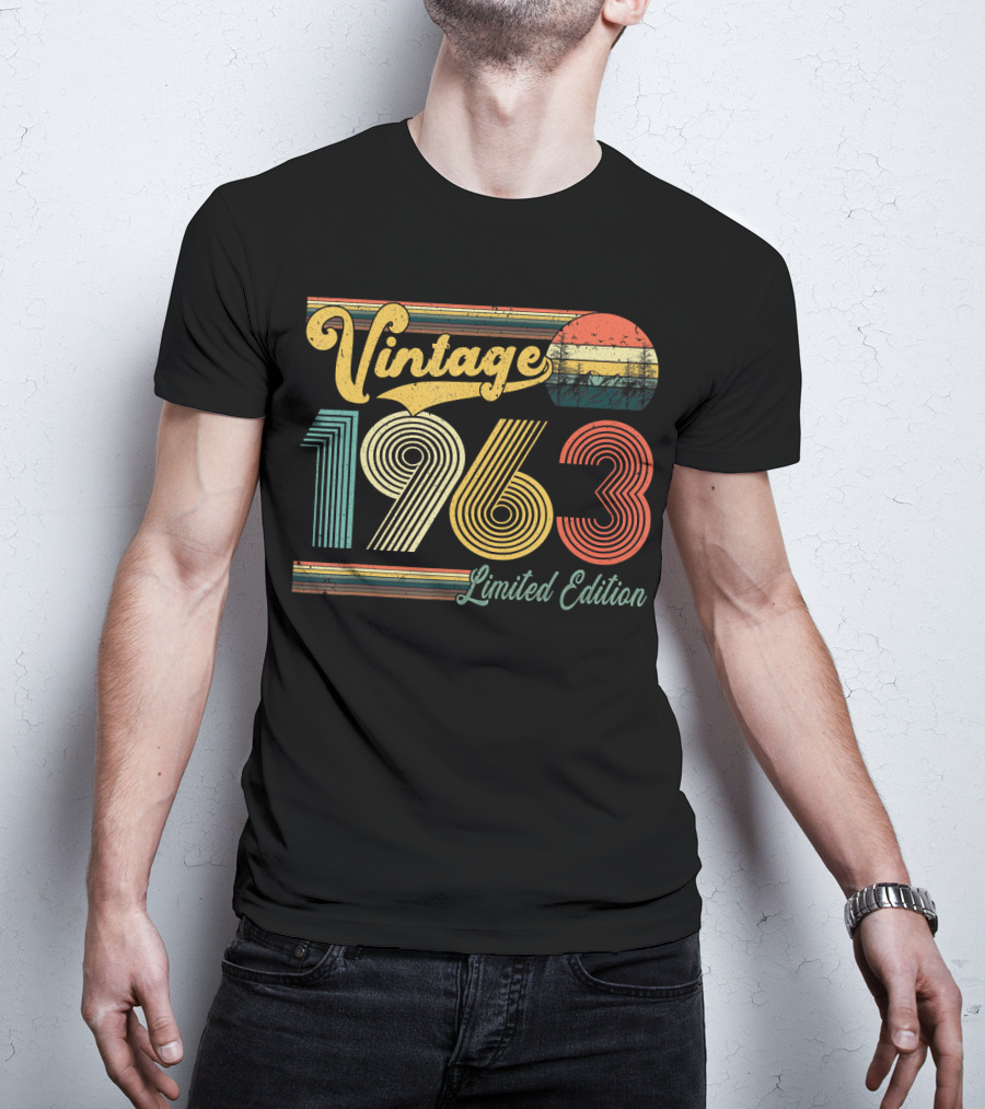 Vintage 1963 Retro Sunset Stripe T-Shirt