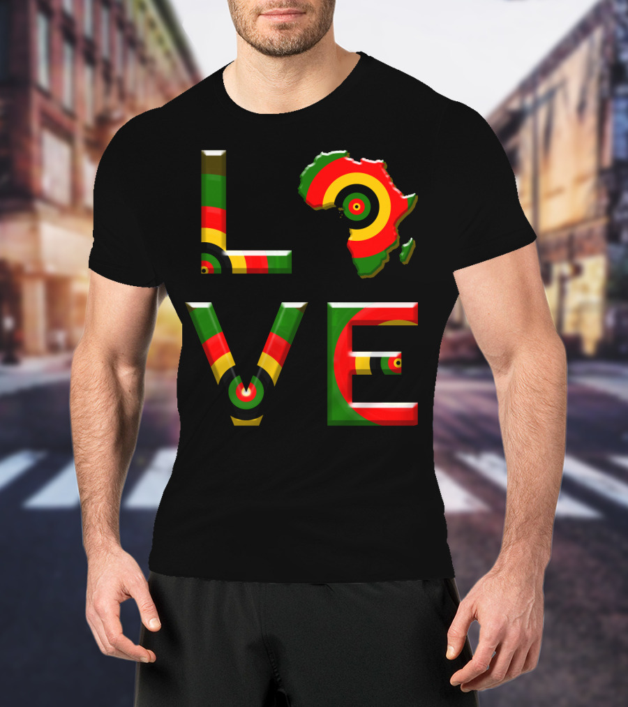 Africa Love African Ameri Colors Map T-Shirt