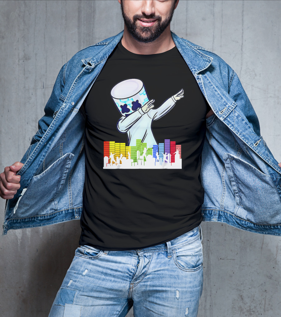 All I Want For Christmas Is Marshmello DJ Dabbing With Music Bars T-Shirt