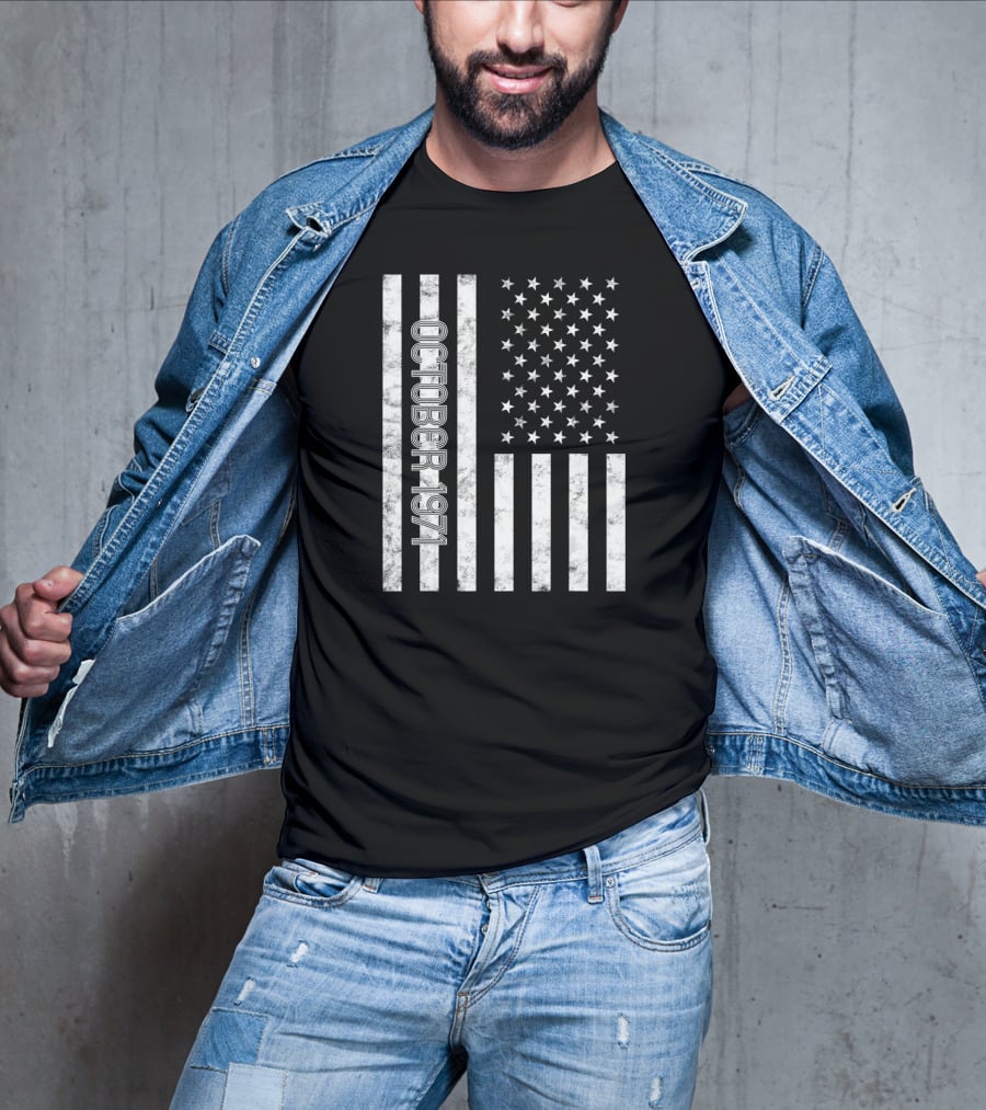 October 1971 American Flag Birthday T-Shirt