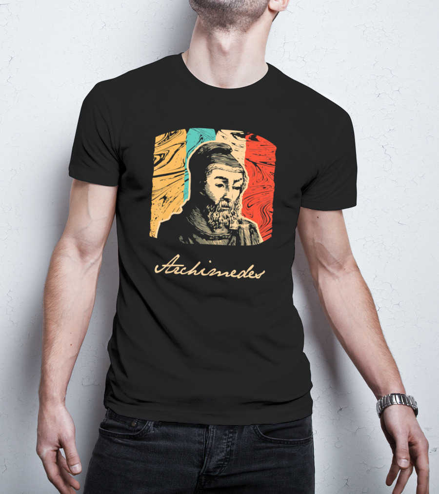 Archimedes Portrait With Colorful Abstract Background T-Shirt