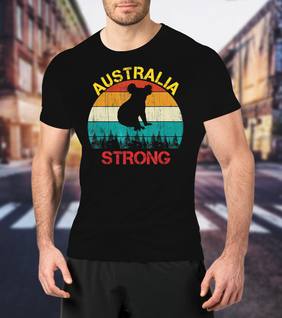 Australia Strong Koala Bear Retro Vin T-Shirt