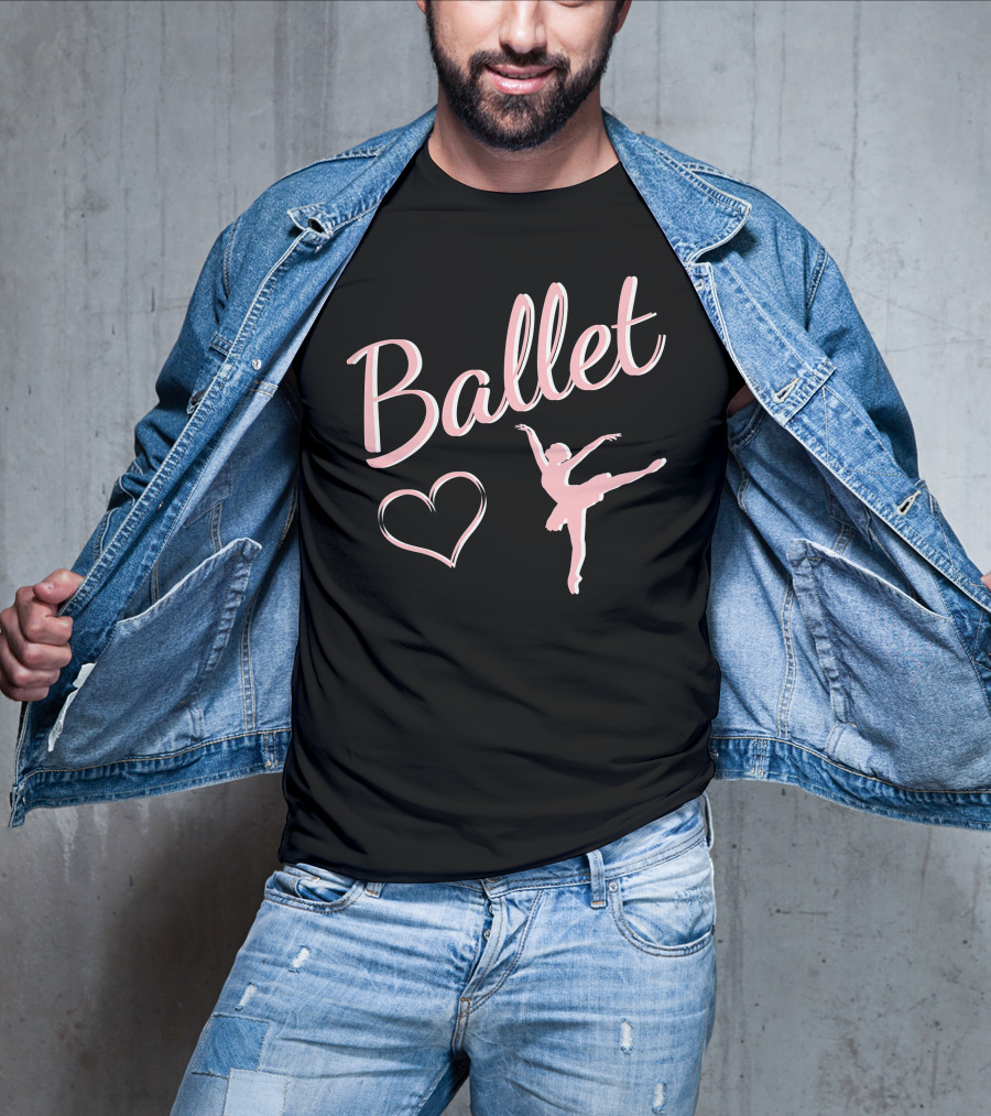 Ballet Ballerina Arabesque With Heart T-Shirt