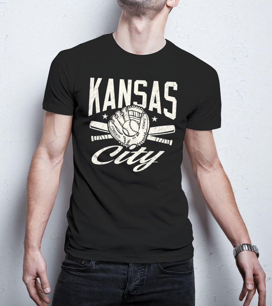 Kansas City Baseball Glove And Bats Fan Hom Season T-Shirt
