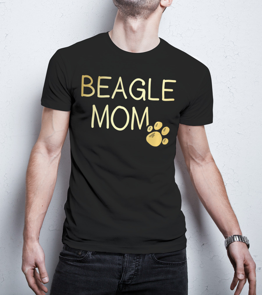 Beagle Mom Paw Print Dog Lover Mama Owner Cut T-Shirt