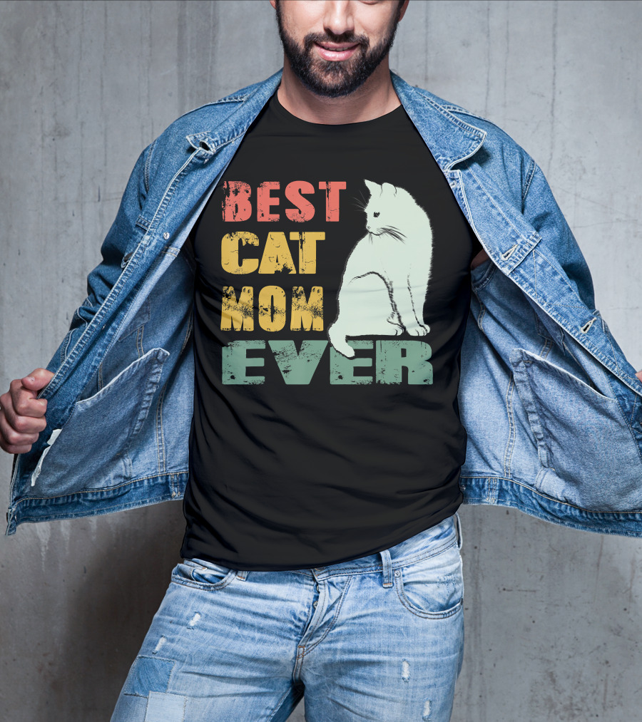 Best Cat Mom Ever Vintage Cat Mother T-Shirt