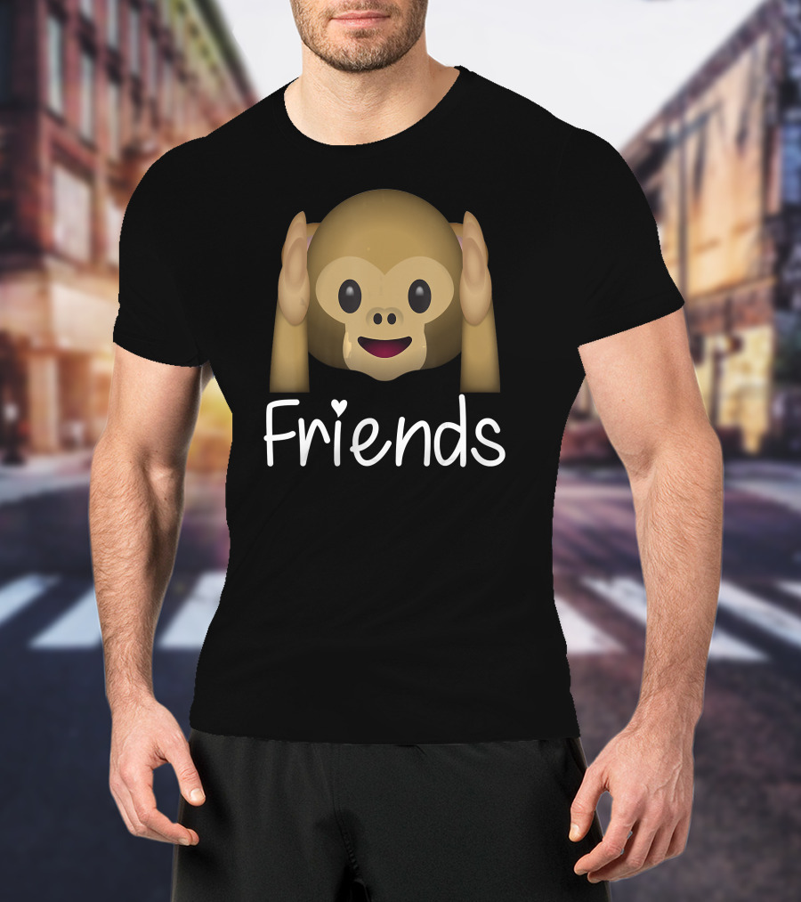Best Friends Forever Cute Monkey Emoji Friends T-Shirt