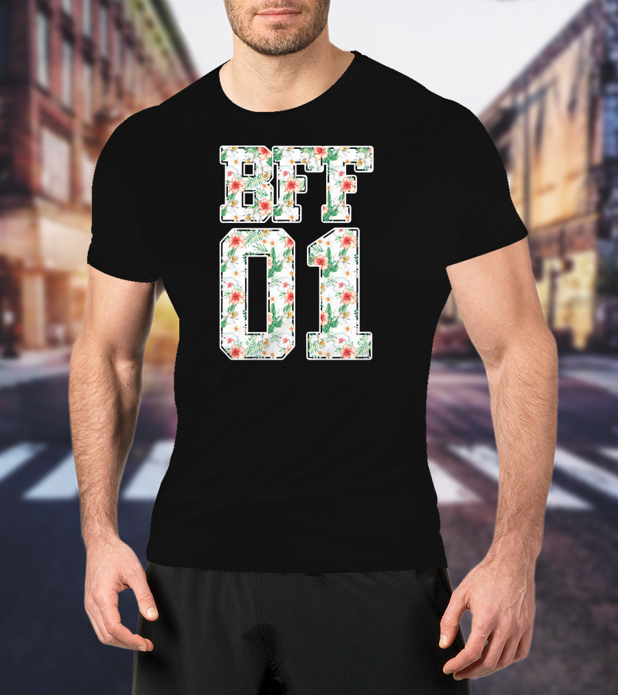 BFF 01 Best Friends Floral Tropical T-Shirt