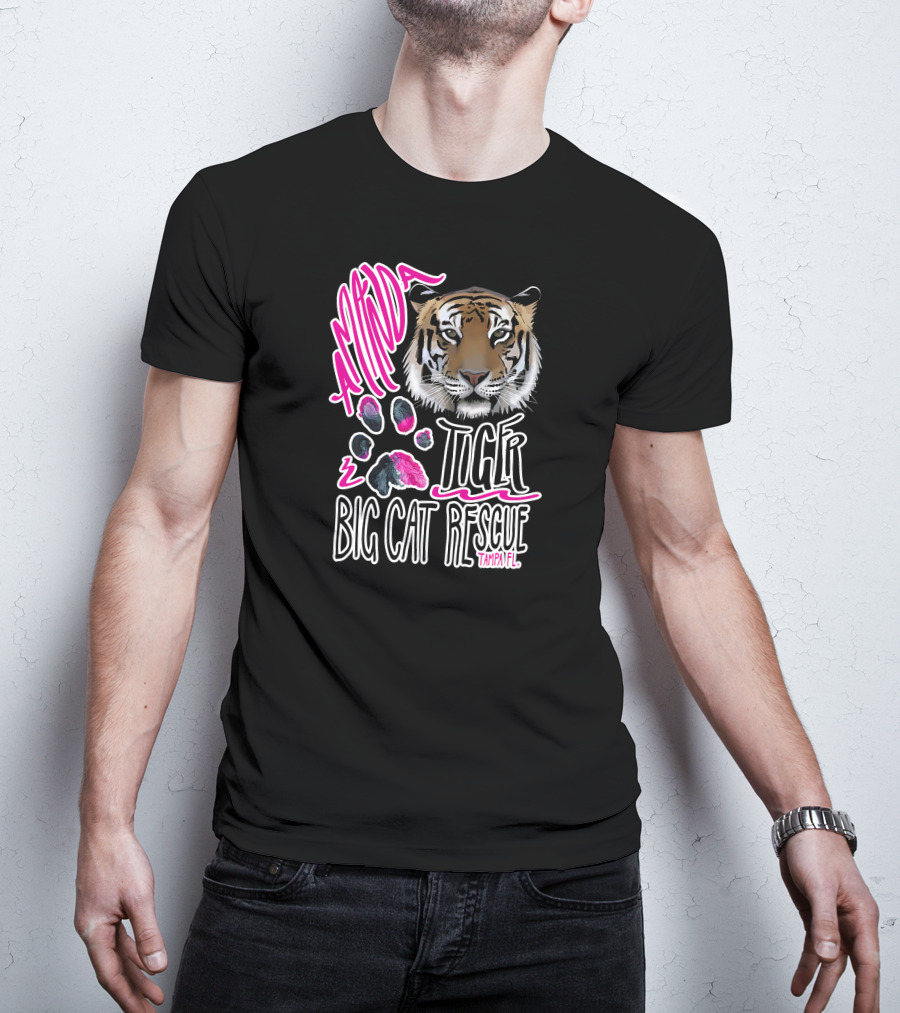 Amanda Tiger Big Cat Rescue Tampa FL Paw Prints T-Shirt