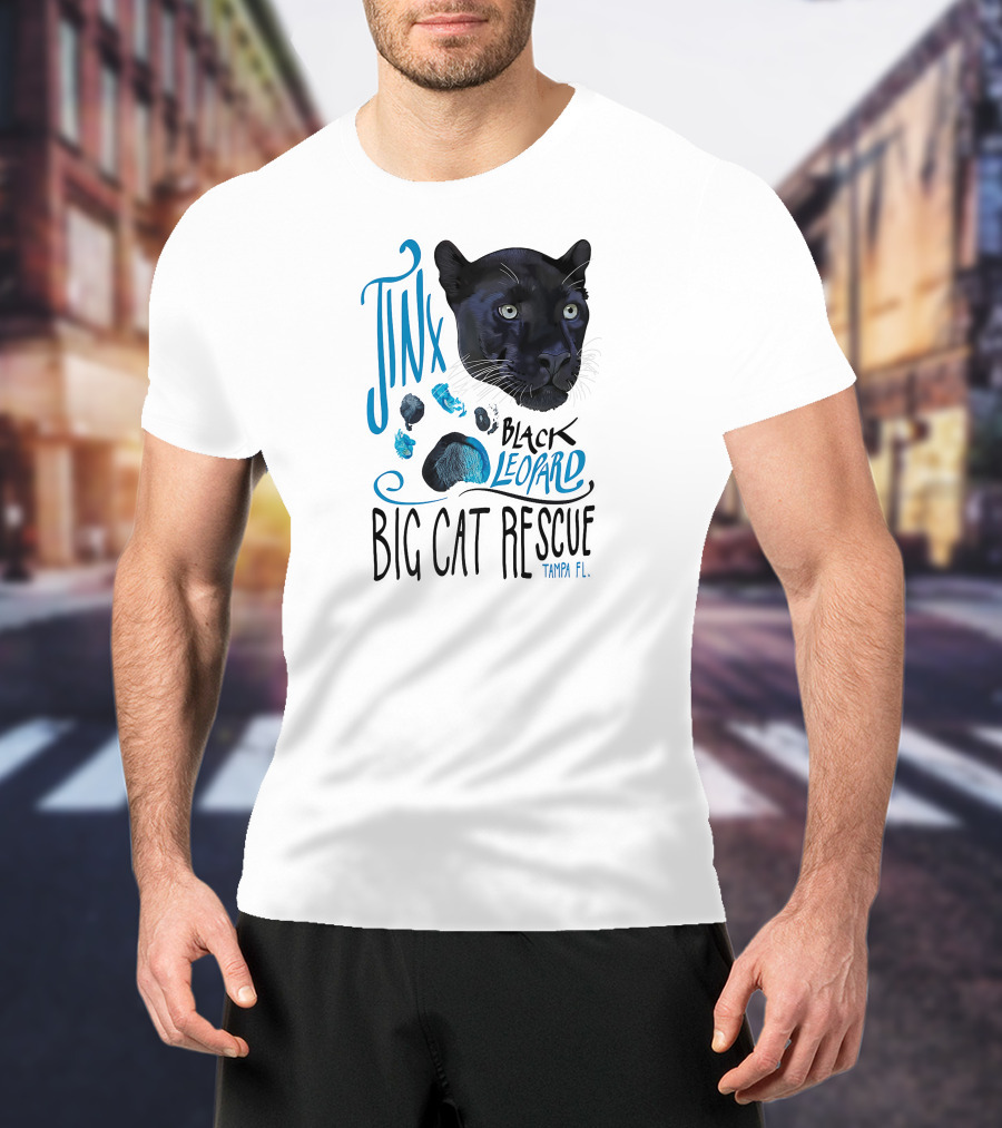 Jinx Black Leopard Big Cat Rescue Tampa FL T-Shirt