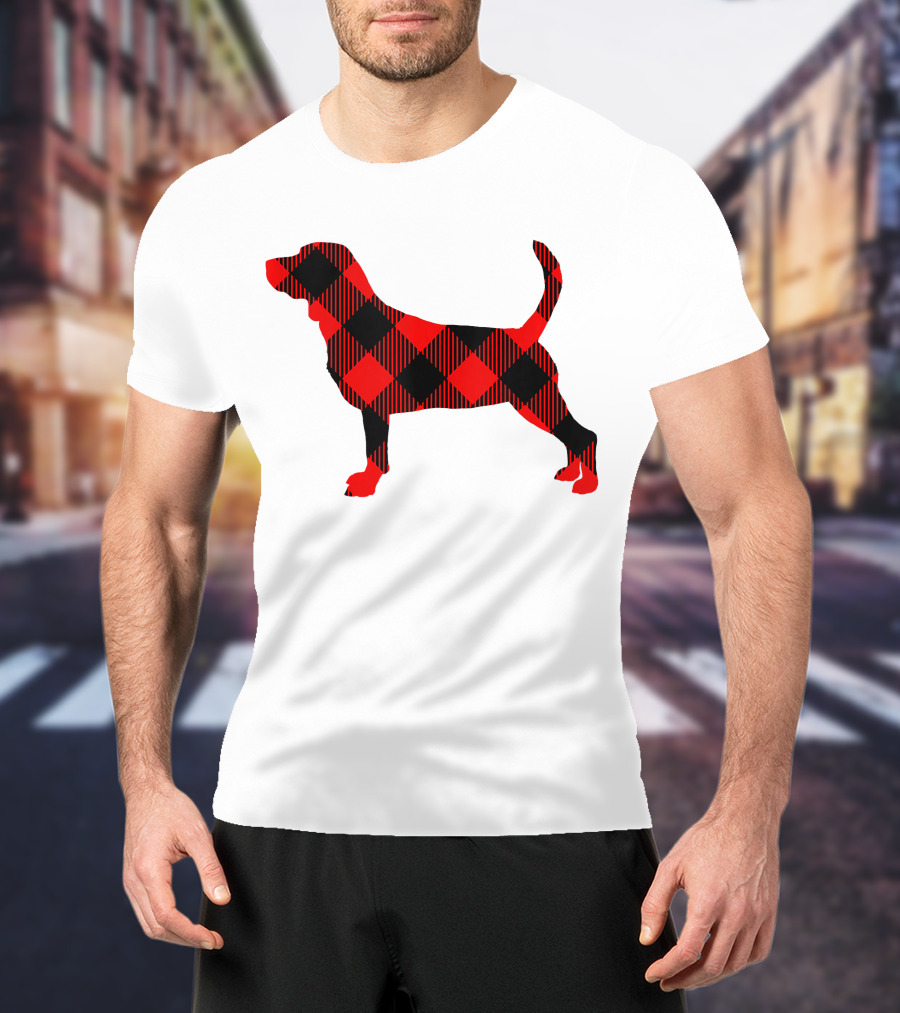 Black Red Plaid Labrador Dog Mom Paw T-Shirt