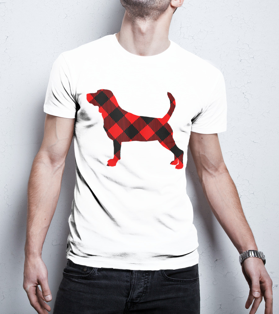 Black Red Plaid Labrador Dog Mom Paw T-Shirt