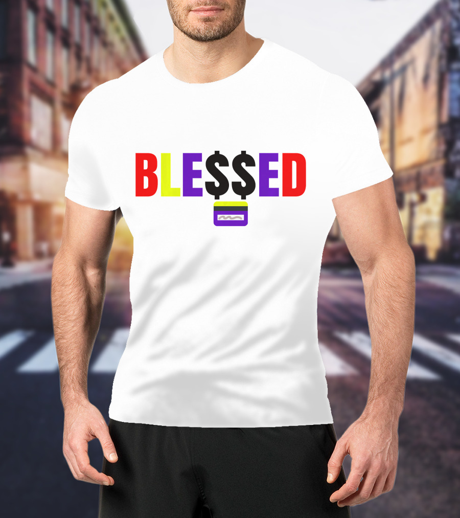 BLE$$ED Money $ymbol Colorful Lettering T-Shirt