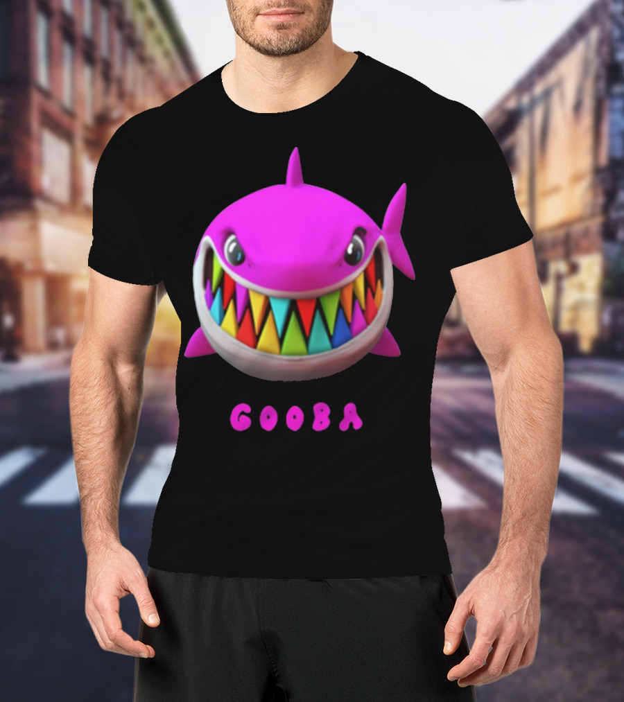 Gooba 69 Merch Pink Shark Colorful Teeth T-Shirt
