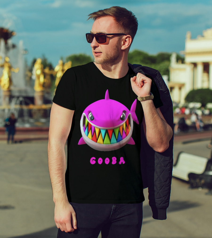 Gooba 69 Merch Pink Shark Colorful Teeth T-Shirt