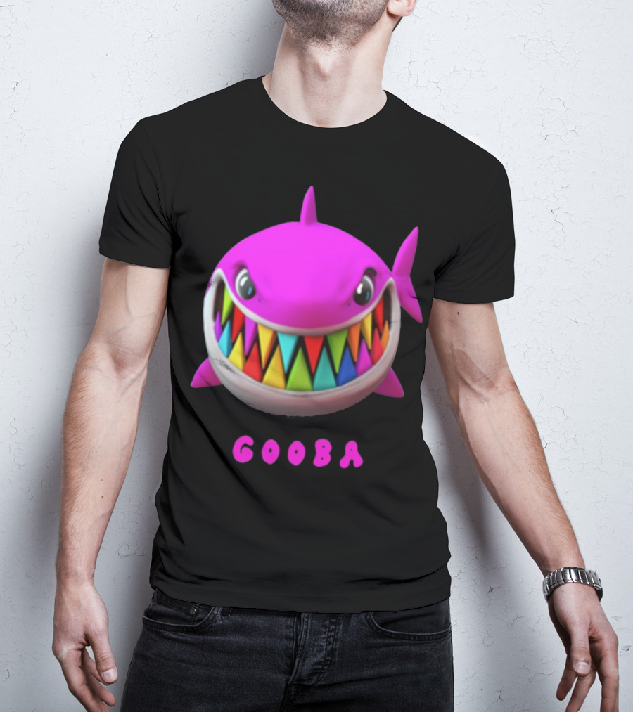 Gooba 69 Merch Pink Shark Colorful Teeth T-Shirt