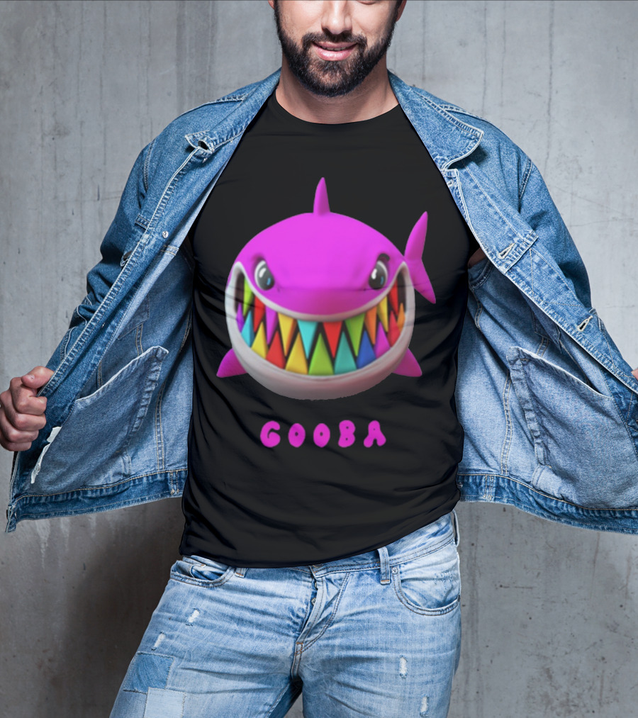 Gooba 69 Merch Pink Shark Colorful Teeth T-Shirt