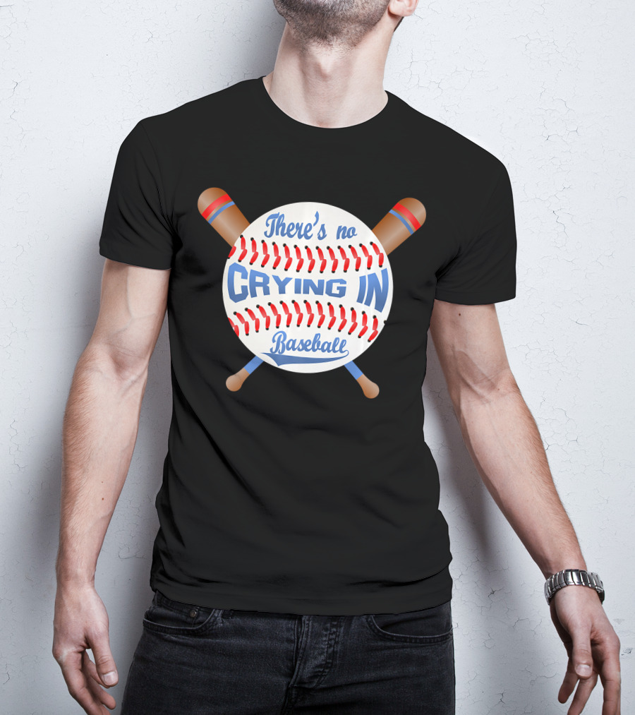 There's No Crying In Baseball Pink Bat T-Shirt