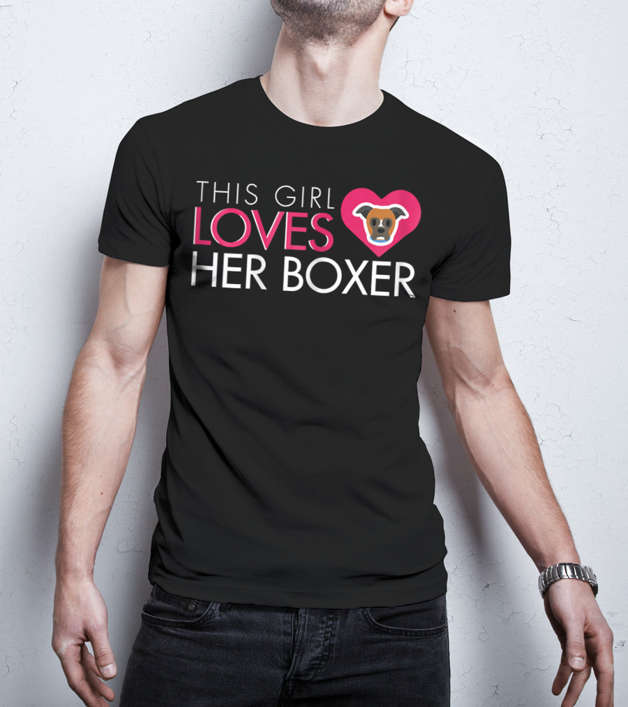 This Girl Loves Her Boxer Heart Dog T-Shirt