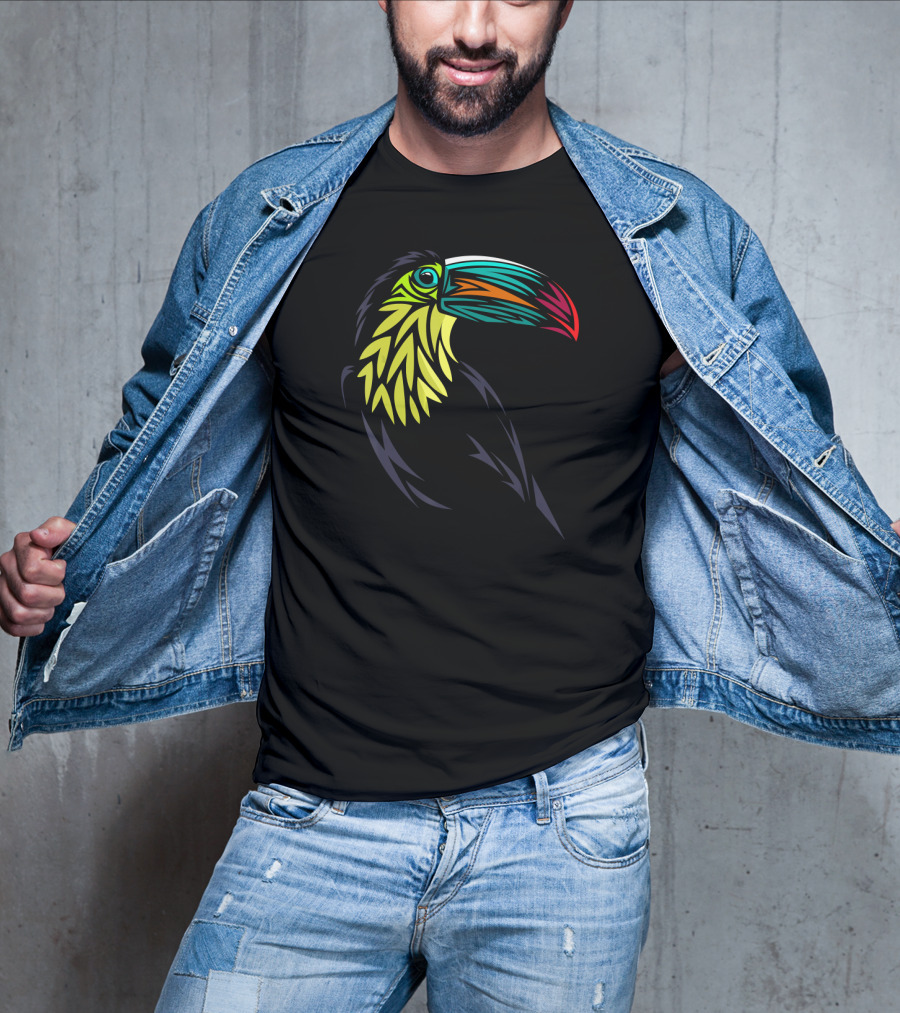 Tribal Toucan Colorful Graphic Cute T-Shirt