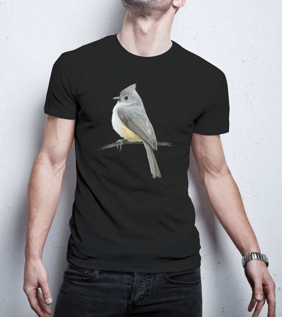 Tufted Titmouse Bird On Branch Wildlife T-Shirt