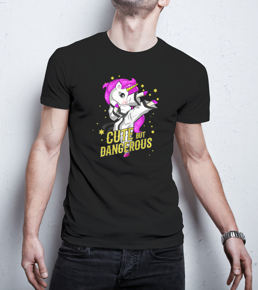 Cute But Dangerous Unicorn Martial Arts Taekwond Girl T-Shirt