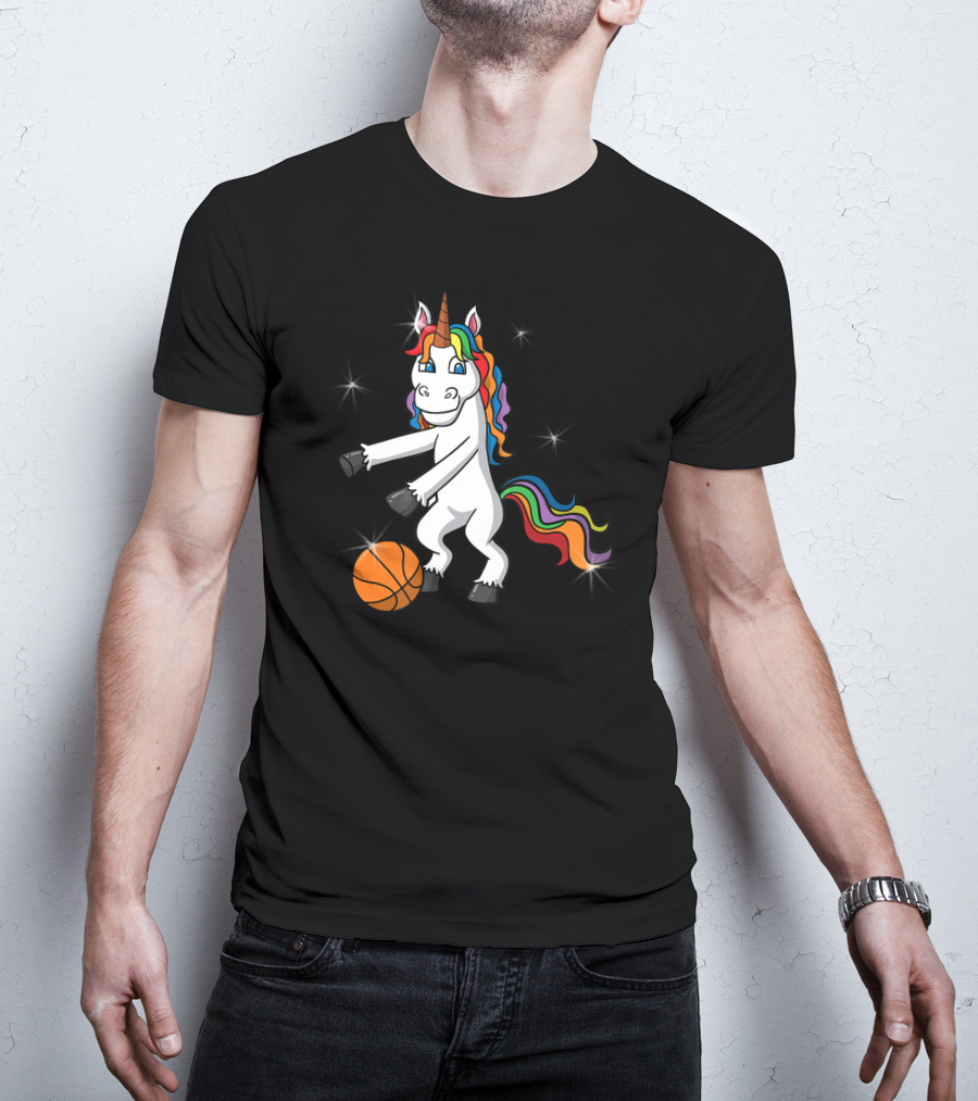 Unicorn Girls Women Floss Like Dancing Basketball T-Shirt