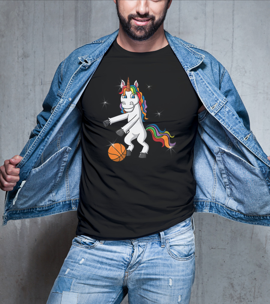 Unicorn Girls Women Floss Like Dancing Basketball T-Shirt