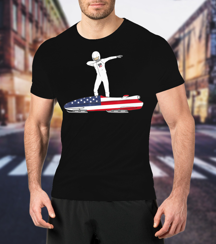 USA Bobsled Dabbing United States Flag Suit T-Shirt