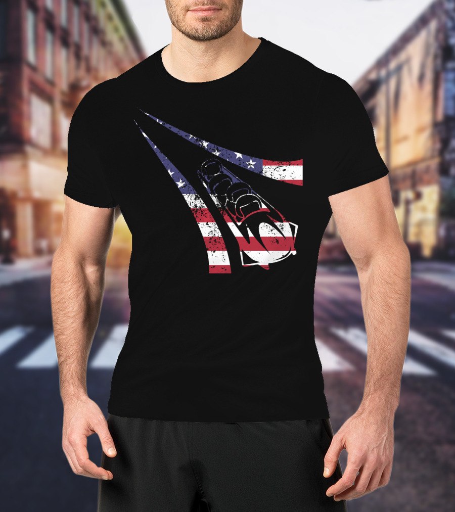 USA American Flag Bobsled Track T-Shirt