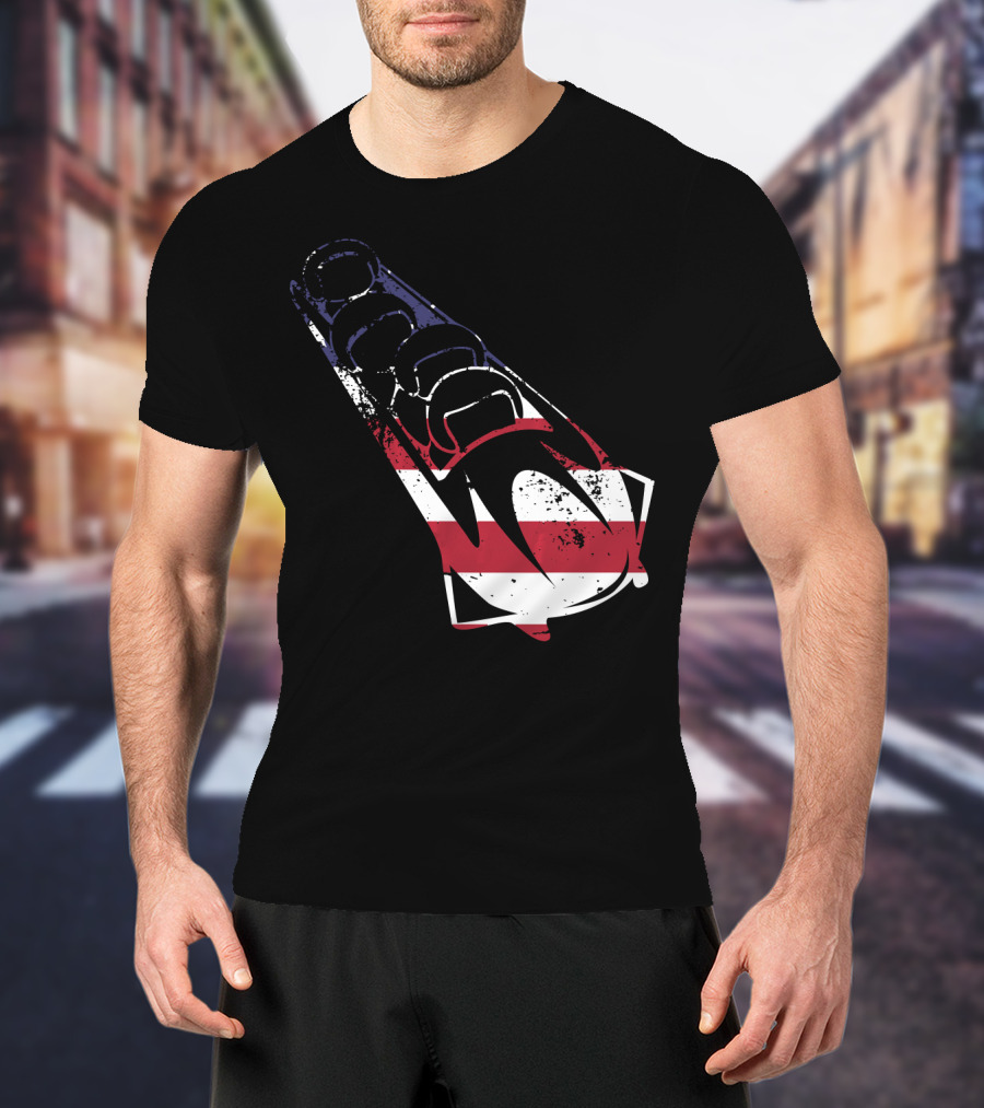 USA American Flag Bobsledding Team Patriot Sports T-Shirt