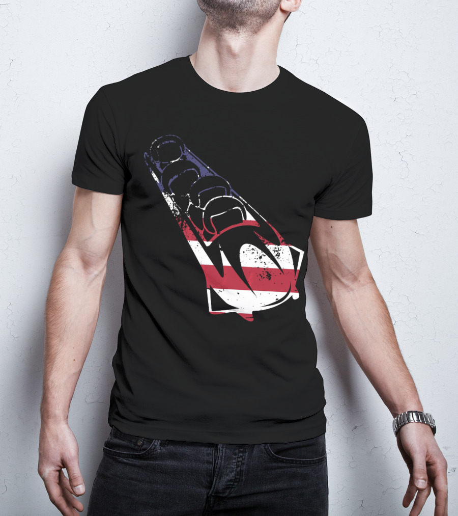 USA American Flag Bobsledding Team Patriot Sports T-Shirt