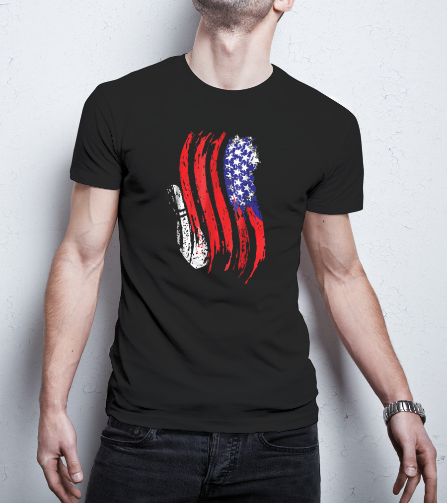USA Bowling Flag Patriotic Tenpin Bowler T-Shirt