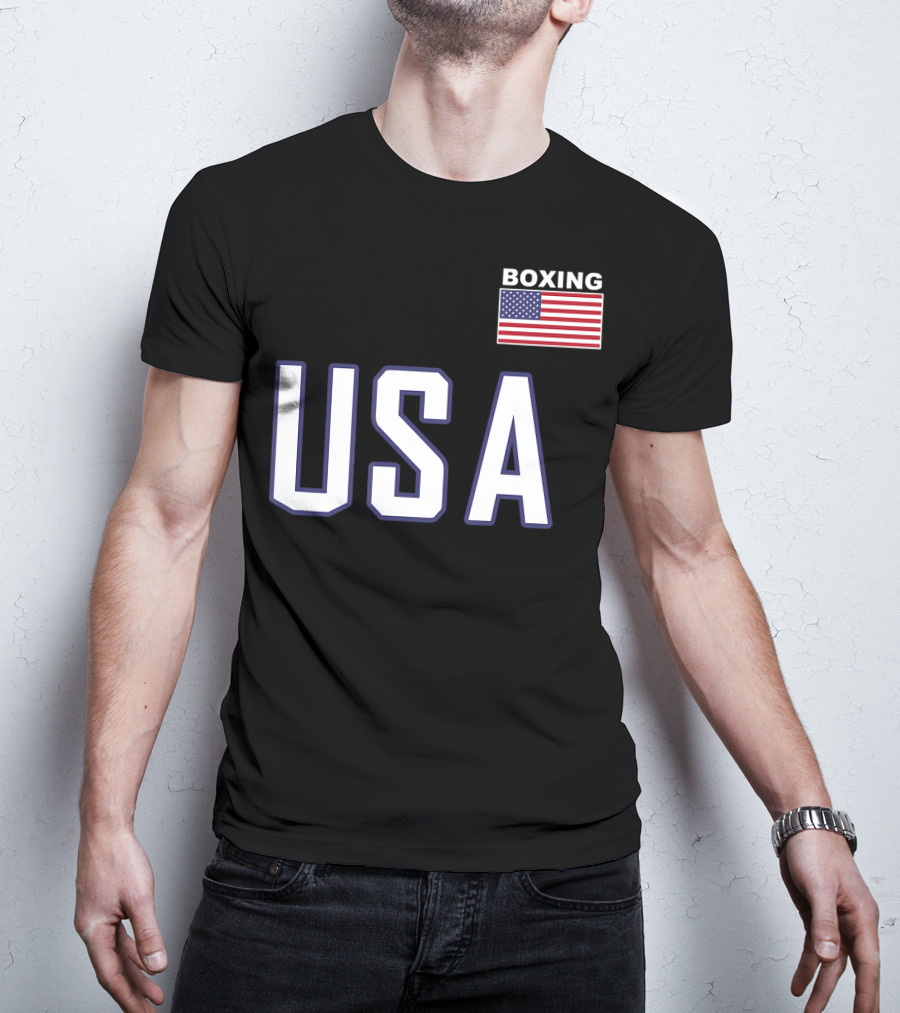 USA Boxing Flag Training Pocket T-Shirt