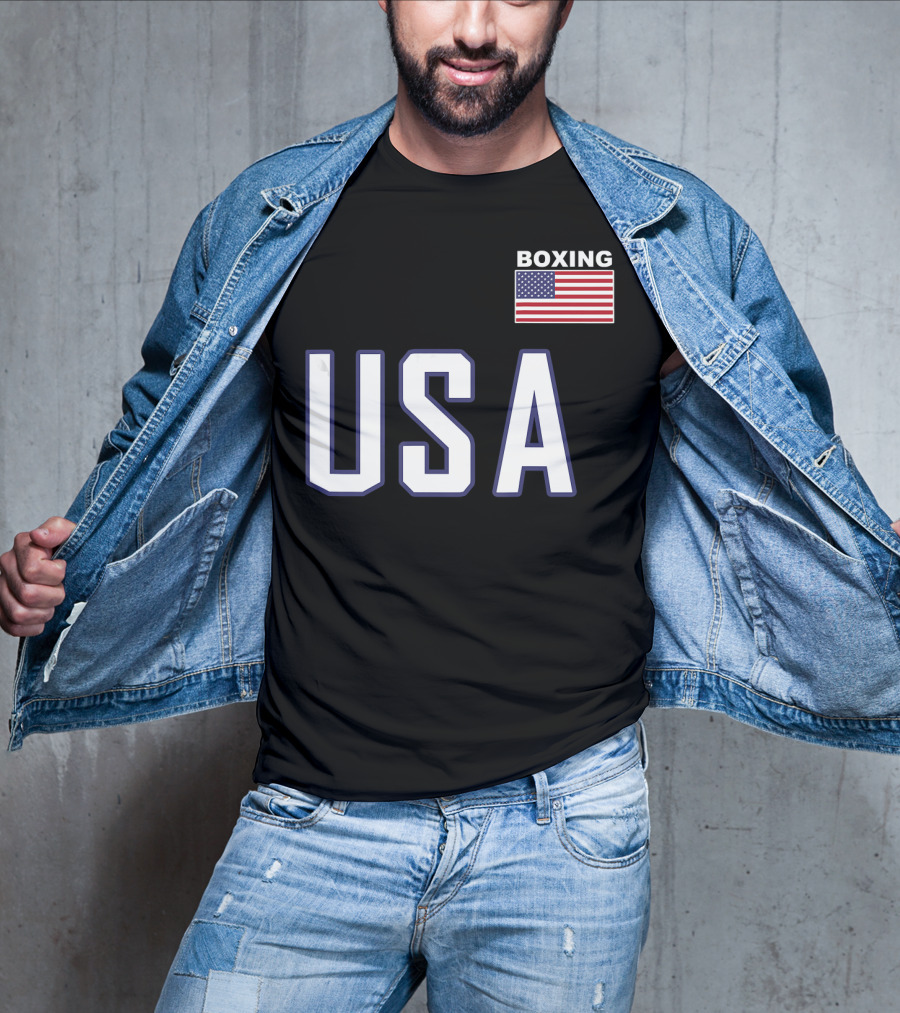 USA Boxing Flag Training Pocket T-Shirt