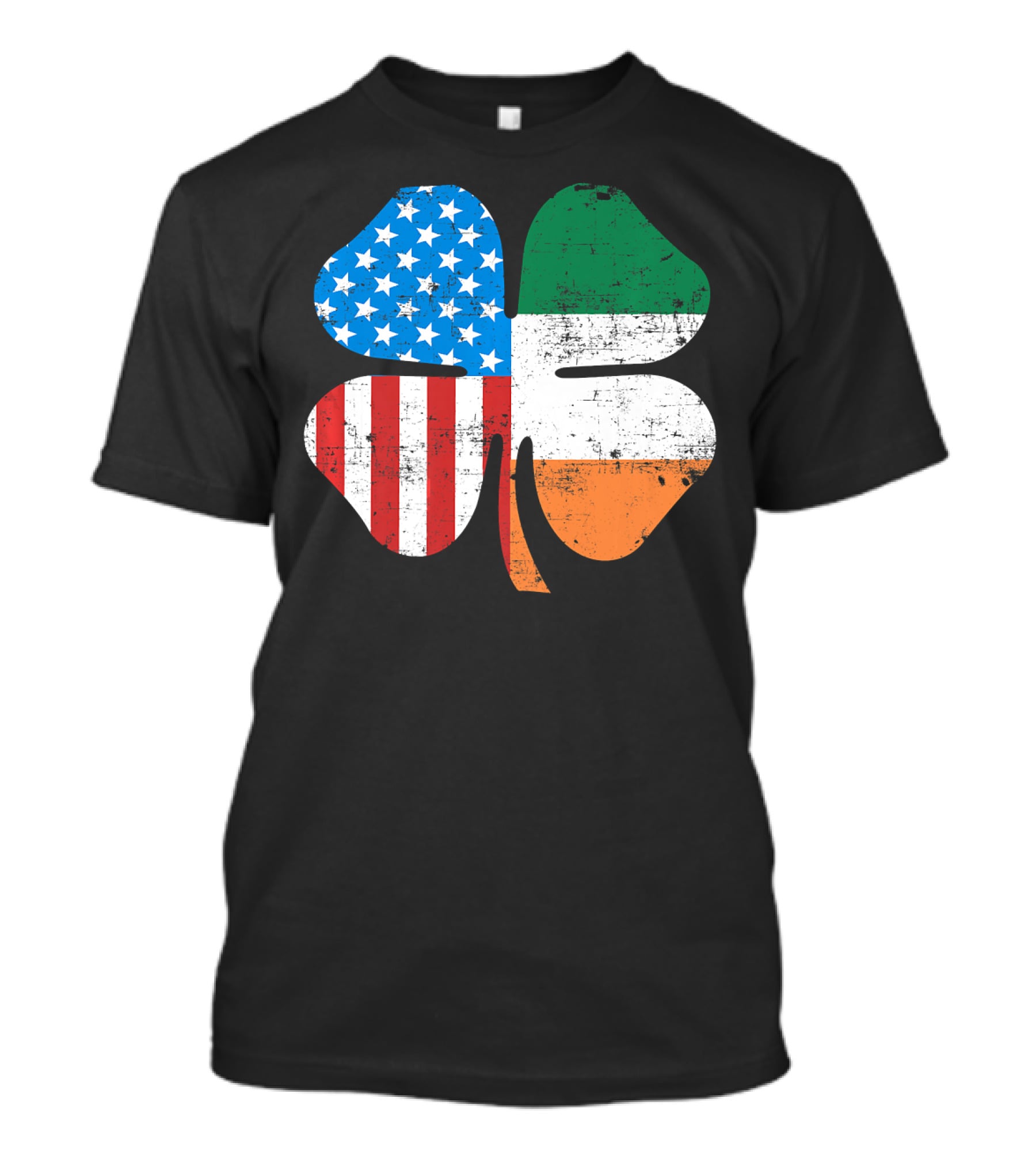 St. Patrick's Day Clover USA Ireland Flag T-Shirt