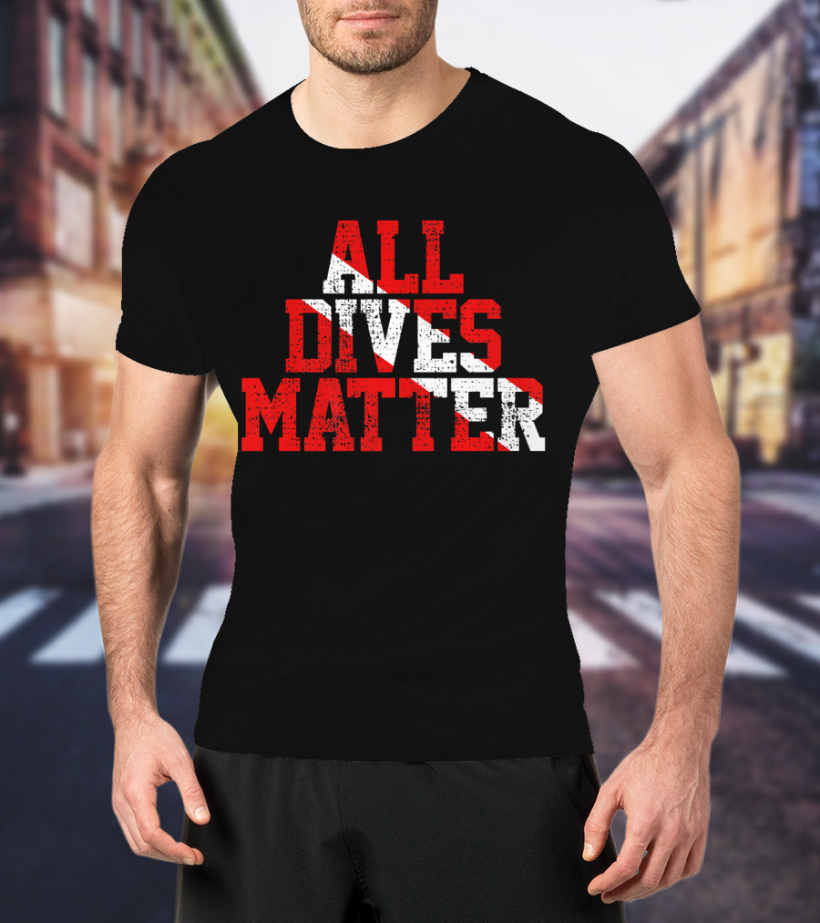 Vintage All Dives Matter Diving Diver Sta Red And White Dive Flag T-Shirt