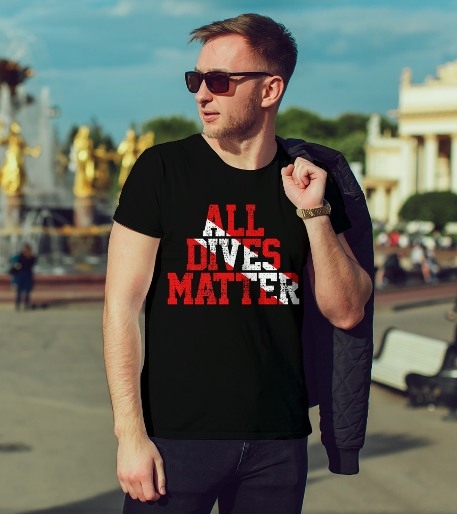 Vintage All Dives Matter Diving Diver Sta Red And White Dive Flag T-Shirt