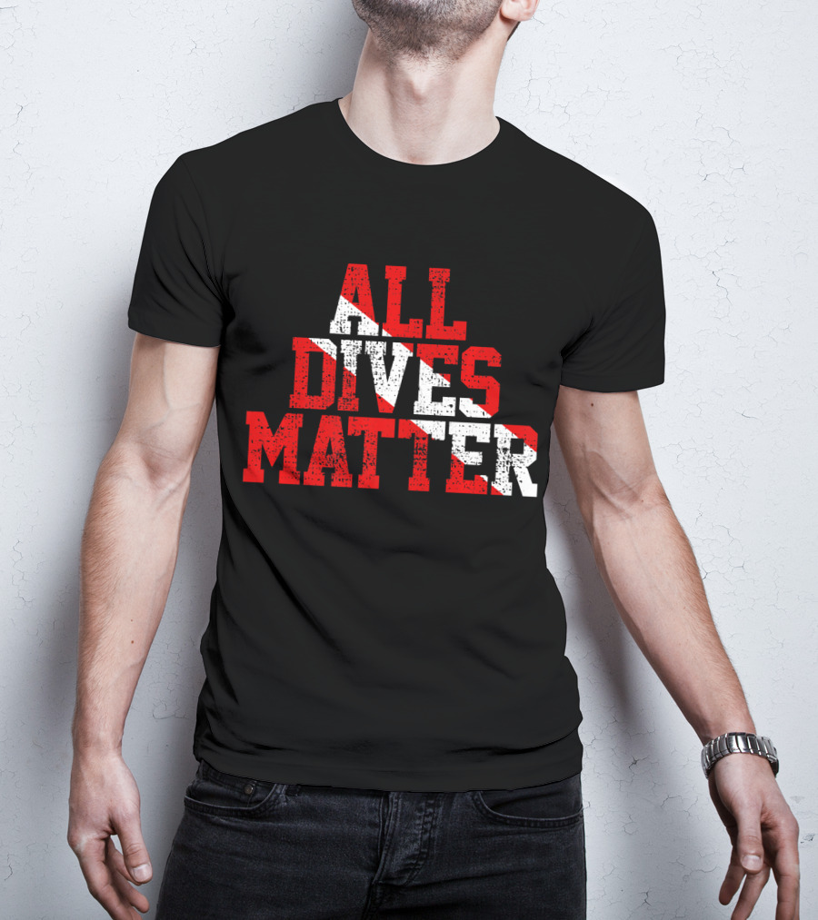 Vintage All Dives Matter Diving Diver Sta Red And White Dive Flag T-Shirt