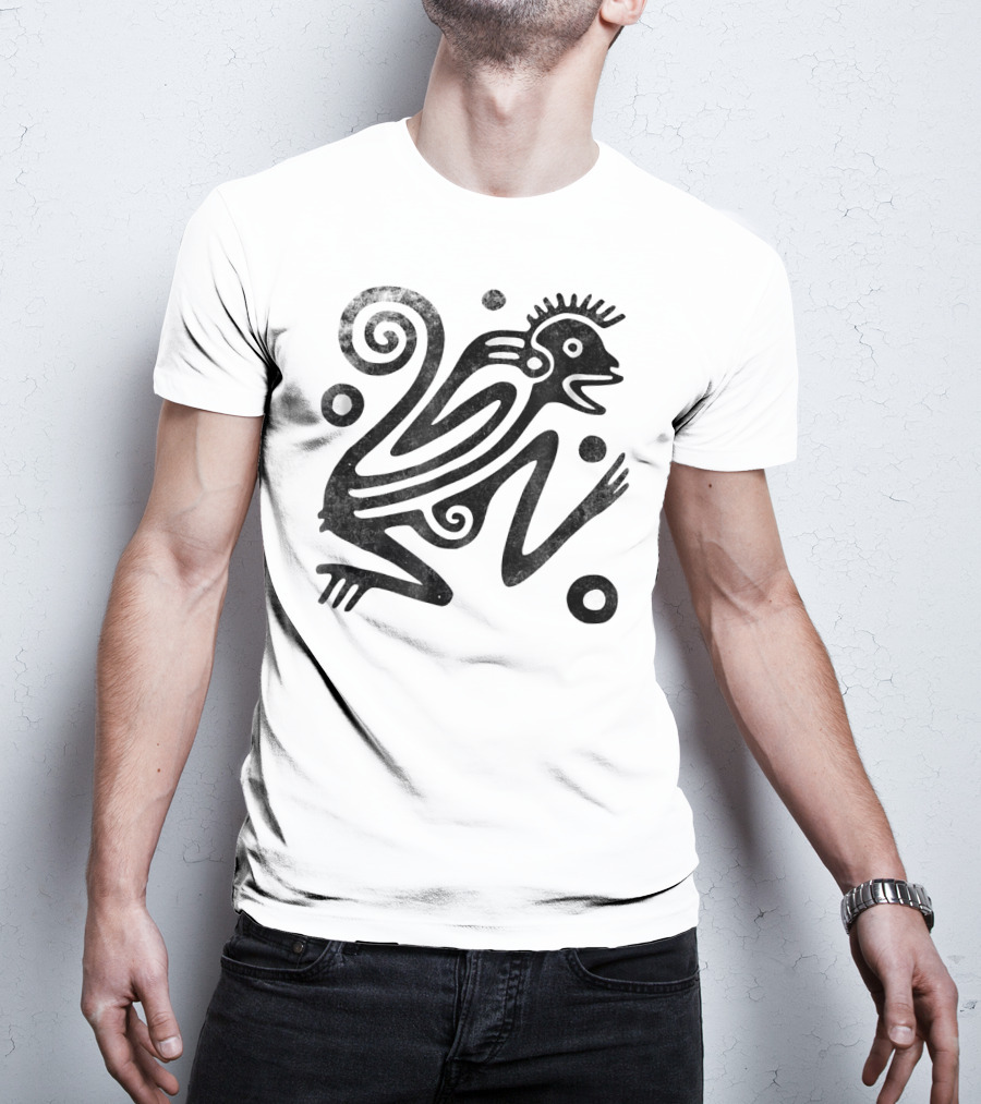 Ancient Aztec Style Monkey Archeology Vintage Drawing T-Shirt