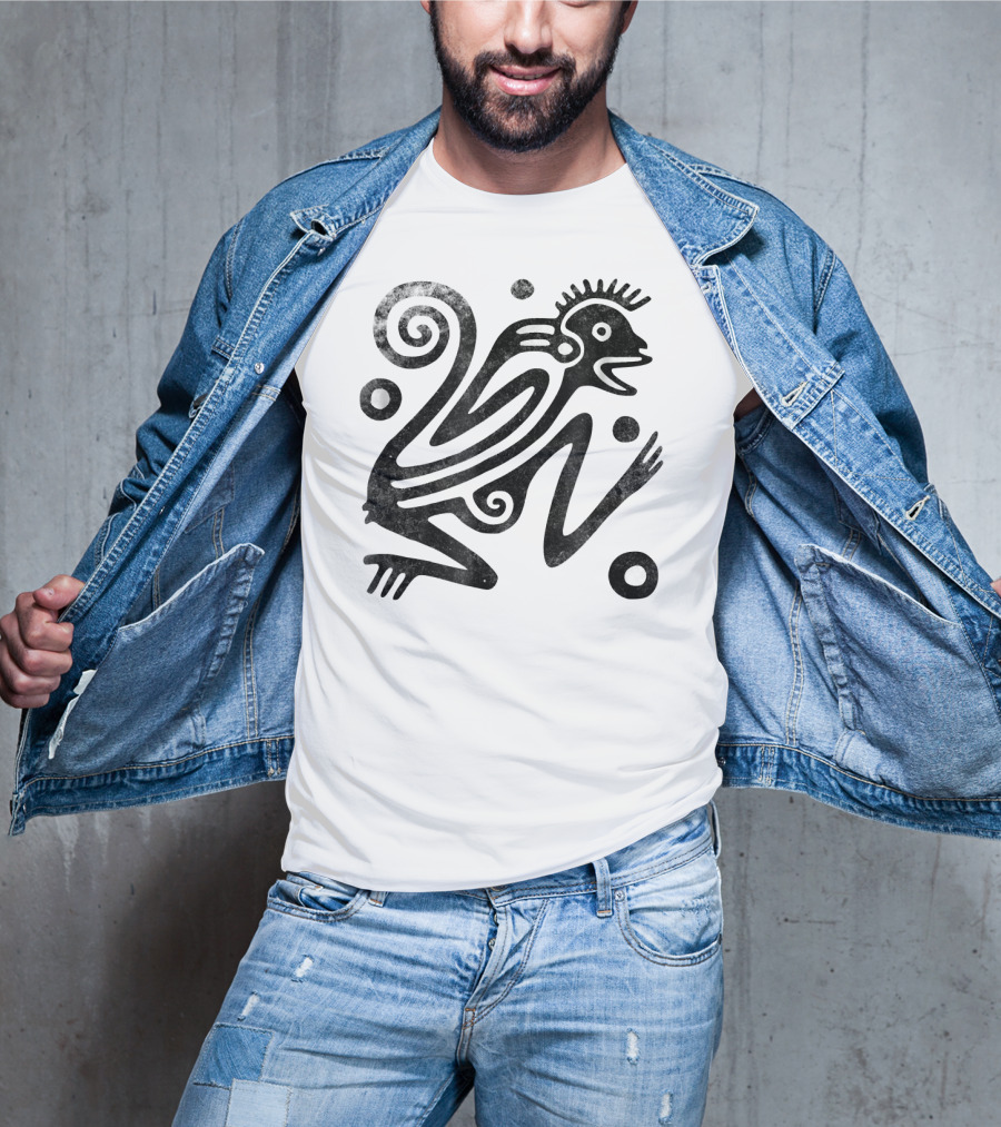 Ancient Aztec Style Monkey Archeology Vintage Drawing T-Shirt