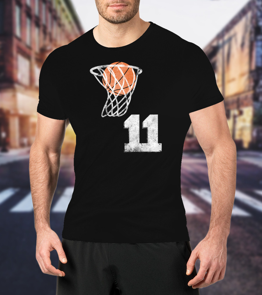 Basketball Hoop Swish Number 11 T-Shirt