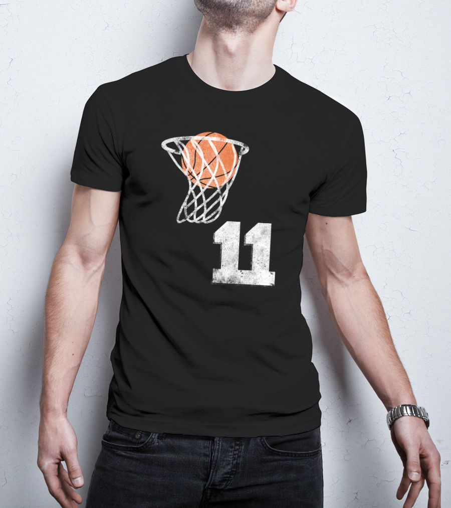 Basketball Hoop Swish Number 11 T-Shirt