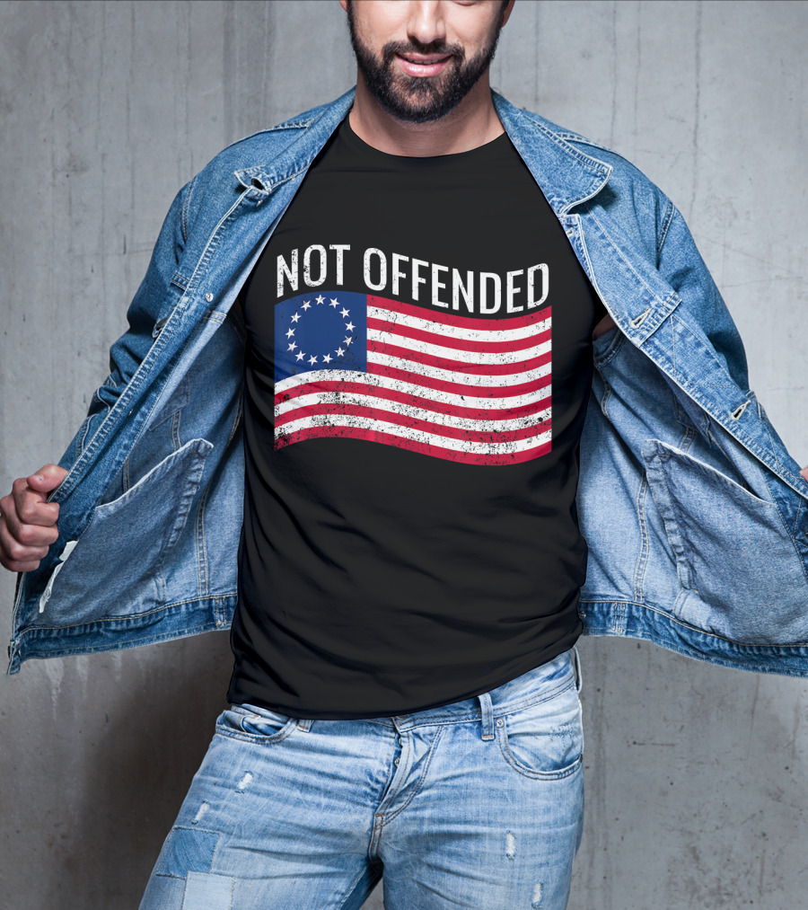 Not Offended Vintage Betsy Ross American Flag T-Shirt